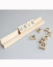 Wood Scrabble Płytki litery Stojak Zasady 19 cm długość bez liter drewniane stojaki 20 PCS4208167