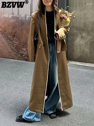 Kopa damski Płaszczy BZVW VI-end Designer Długowy płaszcz wiatrówki 2023 Autumn Fashion Vintage Casual Overcoat Female 25x3097