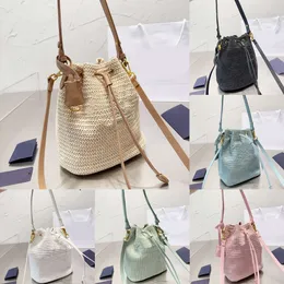 Luxurys Designer Secchio Borse di paglia Borsa di marca Totes 2023 Borsa a tracolla Borsa a tracolla di moda Borsa di alta qualità Borsa da donna Borsa a mano Portafoglio String Borse da spiaggia semplici