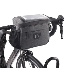 Panniers Bags Bike Handlebar Container Pouch Bag Folding Multifunction Front Frame Bicycle Pannier Travel Storage Handbag 231030