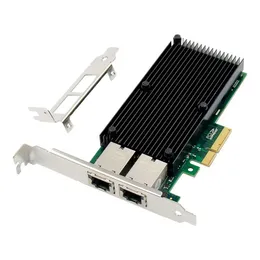 PCI-E X4 RJ45 Çift Bağlantı Noktası 10 Gigabit Ağ Kartı X550 Ethernet Server Adaptörü X550-T2 10G