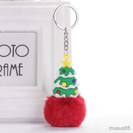 Mobiltelefonkedja Creative Christmas Gift Christmas Tree Hairball Keychain Pendant Soft Christmas Tree Car Keychain Christmas R231031