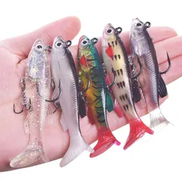 Fishing Accessories 5pcs Lot Jig Hook Silicone Soft Bait Set Swimbait 7.5cm 12g Wobblers Artificial Rubber Baits for Pike Bass Lure Tackle 231030