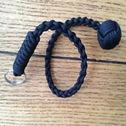 Portachiavi Monkey Fist 1 sfera in acciaio Self 550 Cordino in paracord di sopravvivenza268Y