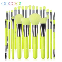 Makeup Tools Docolor Professional Neon Green Makeup Brush Set Foundation Blandning Face Powder Blush Clearers Eye Shadows Makeup Brush Tools 231030