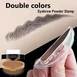 Eyebrow Enhancers Dubbelskikt Eyebrow Powder Stamp Tint Stencil Kit Cosmetics Professional Makeup Waterproof Eye Brow Stamp Lift Eyebrow 231031