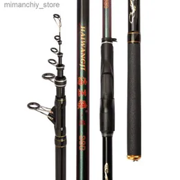 Varas de pesca de barco Rock Rod Fibra de carbono Long Throw Spinning Pole Big Guide Ring Telescópico 3.6M-4.8M Ocean Boat / Beach Q231101