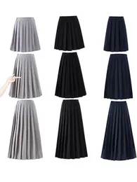 Юбки в японском стиле консервативный стиль, женская длинная юбка-миди с эластичной резинкой на талии, женская модная вечерняя юбка, женская плиссированная юбка для школьной формы для девочек 231030