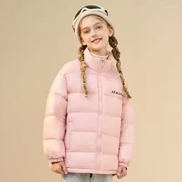 Down Coat Autumn Winter Children Bread Jacket Fashion Teenage Boys Girls Stand Collar Warm Coats Solid Toddler Kids Zipper Outerwears