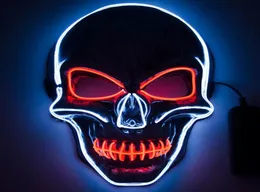 2022 New Halloween LED LED COLD LIGHT SKull Mask for Woman and Man Py Skull Glow Mask White Orange Mask Mask Cosplay4023248