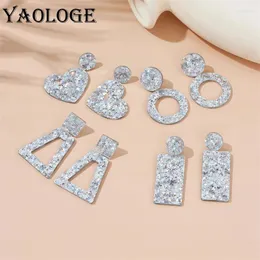 أقراط متدلية yaologe acrylic exrylic heart square round requins requins requins star for women fashion girls ear ear gifts party party