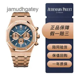 AP Swiss Luxury Wrist Watches Epic Royal AP Oak Series 26331OR Rose Gold Blue Dial Men's Fashion Leisure Business Sports Timing Mechanical Wristwatch 8BRO