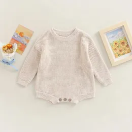 Rompers 0 2Y Knitting born Baby Girl Boy Spring Autumn Clothes Cute Long Sleeve Sweater Romper Jumpsuit Casual born Outfits 231031
