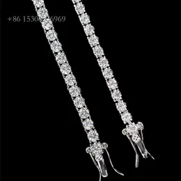 Iced Out Hip Hop Jewelry Custom by Qianjian Punk Sterling Sier Diamond Diamond Moissanite Tennis Necklace for Gift