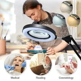 Magnifying Glasses 8X Illuminated Magnifier USB 3 Colors 64 LED Magnifying Glass for Soldering Iron RepairTable LampSkincare Beauty Tool 231030