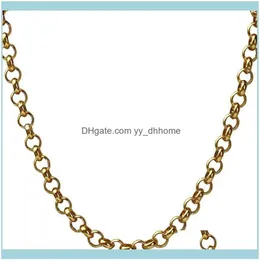 Zincir Kolye kolyeler Jewelrychains 7mm Belcher Zincir Kolye Erkekler 316L Paslanmaz Çelik Altın Rolo Hippi Hip Hop Takı 22in 252H