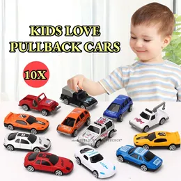 Diecast Model 10x Mini Toy Car Classic Little Pullback Vehicle Metal Miniature Baby Shower Favor Birthday Gift for Kid Boy Girl 231030