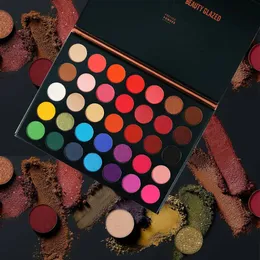 Ögon Shadow Beauty Glazed 35 färger Matt Shiny Pigme Eyeshadow Pallete varaktiga ögonskuggpalett Lätt att färga sminkuppsättningar Cosmetics 231031