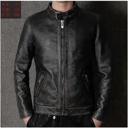 Men's Leather Faux Leather .7XL Brand casual style cowhide jacket mens 100% genuine leather clothes.vintage biker leather coat.Casaco de couro 231030