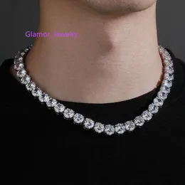 PRONG SINICE okrągłe moissanite Diamond Tinn Chain Naszyjnik Wspaniały naszyjnik