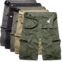 2018 Mens Cargo Shorts Summer Army Green Cotton Shorts Män LoSe Multi-Pocket Homme Casual Bermuda byxor 40186K