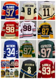 2024 Connor Bedard Hokey Forması Kirill Kaprizov Sidney Crosby Auston Matthewsrevor Zegras Alex Ovechkin Ovechkin McDavid Forma Erkekler Stiched Mix