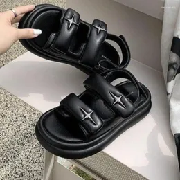 Sandals Women Platform Girls Summer Beach Footwear Star Rivet Buckle Hook & Loop Soft Thick Sole Sandal Parent-child Shoes