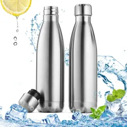 Bottiglie sportive da 500 ml Boccetta per vuoto isolata a doppia parete Bottiglia per acqua in acciaio inossidabile Boccetta per vuoto per acqua Cola Drinkwar