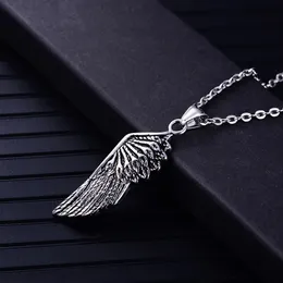 Plumas Anhänger Halsketten Damen Herren Edelstahl Hip Hop Schmuck für den Hals Mode Weihnachten Valentinstag Geschenke für Freundin Großhandel