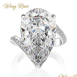 Ringar Wong Rain Luxury 100% 925 Sterling Sier skapade Moissanite Gemstone Engagement Diamonds Ring Fine Jewelry Wholesale 201119 Drop Dhlfr