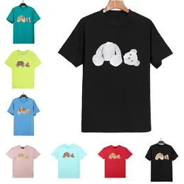 Angel T Shirt UOMO Summer Short Tees Cartoon Bear Refleksyjne wzór Outdoor Lovers Krótka moda Street Wear jasne kolory Kobieta 245k