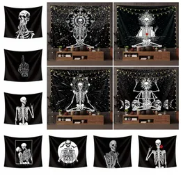 Skull Tapestry Euramerican Fashion Polyester Wall Hanging Hallowmas Decor Printed TablecoLt Yoga Mat Beach Handduk Party Bar Backdr5208021