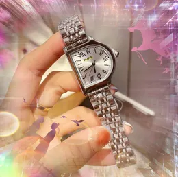 Specjalny kształt design kwarcowy zegarek moda 30 mm trzy igły Zegar Zegar Kobieta Pasek ze stali nierdzewnej Popularna retro różowe złoto srebrna bransoletka