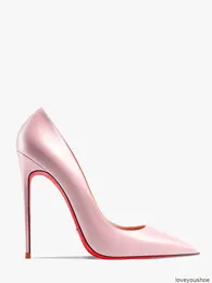 Роскошный модельер с красным низом. Сексуальный острый носок на красной подошве. Острые туфли на тонком каблуке для женщин в ярких цветах. Универсальный темперамент 12 см. Розовый. Сексуальная милая фея.