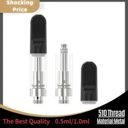 Custom Ecig Großhandel 0,5 ml 1,0 ml 2ml D8 D9 Delta Öl HHC Vaporizer leer 510 Faden Bleifreies Glas Tank Vape Atomizer Einweg -Keramiköl Vape Stift Patrone