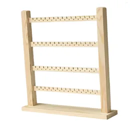 Sacchetti per gioielli Espositore Porta orecchini Organizer per rack in legno con fori Orecchini a bottone da tavolo