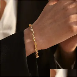 Kette Link Armbänder Europäischen und Amerikanischen Stil Geometrische Design Schmuck Armband Für Frauen Retro Mode Edelstahl Öffnung Dro Ot2AV