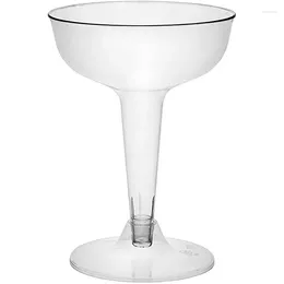 Bicchieri usa e getta cannucce 50 pezzi 130 ml calici da champagne in plastica bicchieri trasparenti per feste tazza glitterata