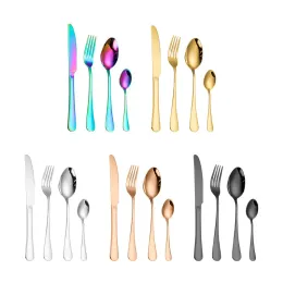 4Pcs Stainless Steel Cutlery Set Wedding Gold Flatware Dinnerware Set Dishwasher Safe