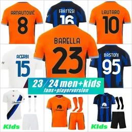 23 24 Lukaku Soccer Jerseys Kid Kit Final Maillot de Foot Lukaku Dzeko Lautaro 2023 2024 IM Maglie Football Shirt