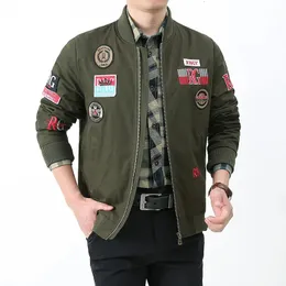 Jaquetas masculinas outono inverno bombardeiro jaqueta moda bordado uniforme de beisebol exército militar tático outwear casacos de ferramentas 231031