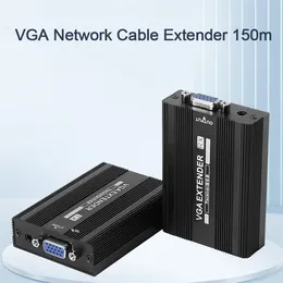 VGA1815 Prolunga cavo di rete VGA da 150 m Trasmettitore 1080P / 60Hz + Adattatore cavo Ethernet per ricevitore - Spina USA