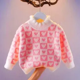 Pullover Girl Sweater 2023 Autumn and Winter Model Imitation Mink Velvet Plus Small Girls' Foreign Kites 231030