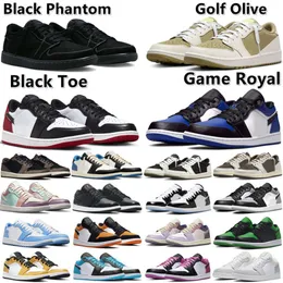 1S 1S أحذية كرة السلة منخفضة للرجال أحذية رياضية صبار X Golf Olive Gropement Black Bred Toe Game Royal Concord Unc Magenta Pastel Trainers Sports Shooleder 36-47