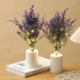 Luzes da noite LED Mesa Bonsai Luz Mini Árvore de Natal Candeeiro de Mesa Lavanda Rosa Girassol Quarto de Cabeceira Decorativo Fada Nightlights