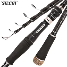 Boat Fishing Rods SIECHI Portable Telescopic Fishing Rod Carbon Spinning Casting Rod Super Power 1.8m-3.6m for Bass Pike Fishing Q231031