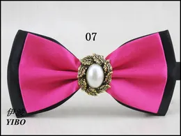 Bow Ties 10 pieces/lot men's novelty bow tie/More than 10 kinds of color optional/Olive leaf metal gems in the middle design bowtie 231031