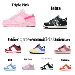 Детская обувь Тройной розовый пенопласт SB Shoes Low Zebra Shoe Lows TD Дошкольного возраста для мальчиков и девочек UNC Синие университетские кроссовки Red Shadow Размер США 6C-3Y EUR 22-35
