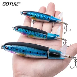 Balıkçılık Kancaları Goture Whopper Popper 10cm11cm14cm Topwater Fishing Cazibe Blavanlar Pike Yemleri Dönen Kuyruk Mücadelesi Krankbait Wobblers 231031