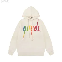 Designer Cucci Hoodies Correct Version of Gujiachao Brand New Colorful Letter Printing Hooded Sweater with Checked Version for Men and Women Loose Long Sleeves